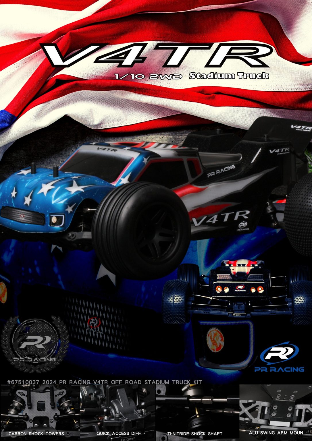 2024 V4TR 2wd Stadium Truck PR Racing USA